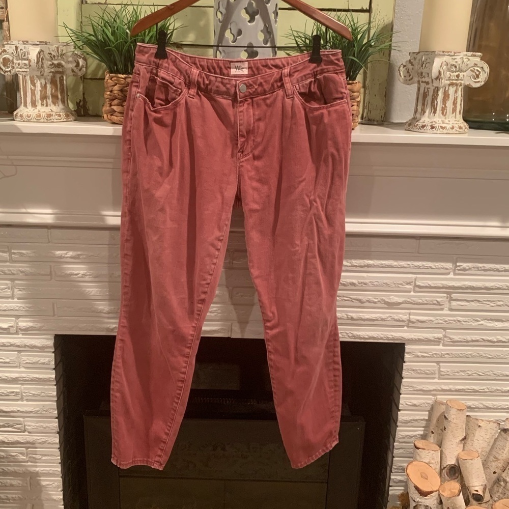 Wash Lab Salmon Pink Cotton Skinny Pants Size 30 Used